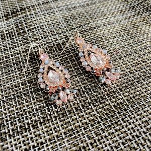 Gorgeous pastel jewel rose gold earrings